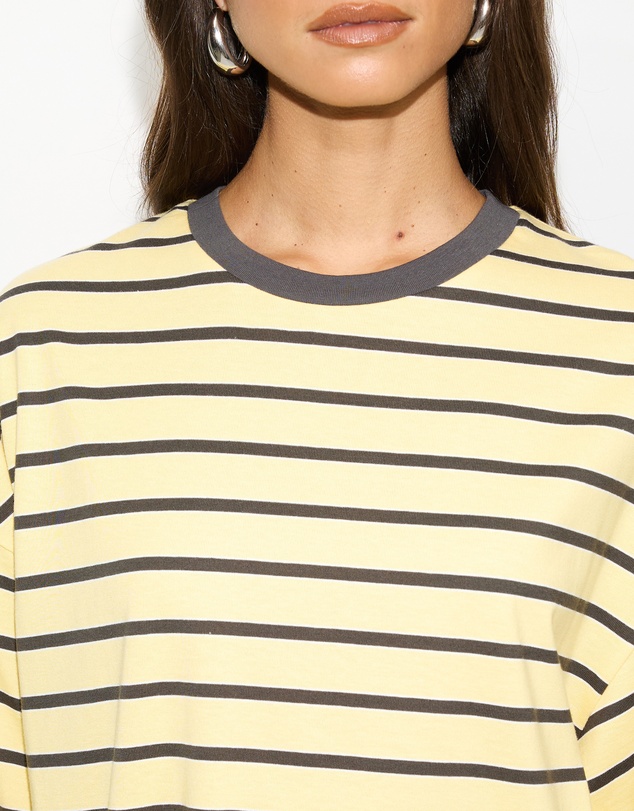 Dazie - Nostalgia Stripe Oversized Boyfriend Tee