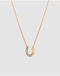 Elli Jewelry - Necklace Crystal Horseshoe 925 Sterling Silver Gold-Plated