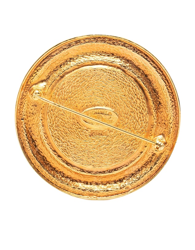Pre-Loved by Azura Reborn - Pre-Loved Gold Plated 31 Rue Cambon Round Brooch