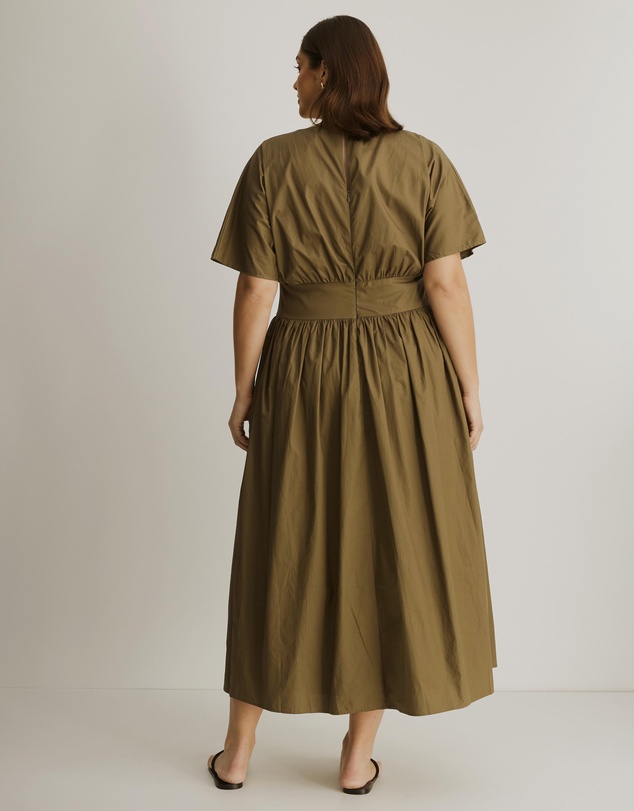 Atmos&Here Curvy - Nicky Cotton Poplin Midi Dress