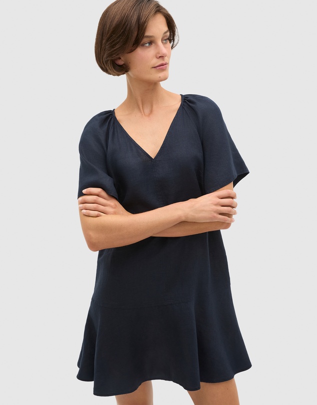Seed Heritage - Core Linen Flutter Mini Dress