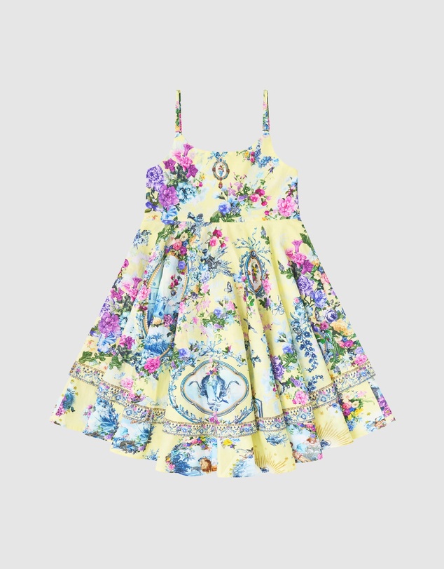 Camilla - Round Neck Layered High-Low Dress - Kids