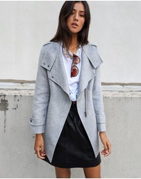 Belle & Bloom - Bad Girl Wool Blend Moto Coat
