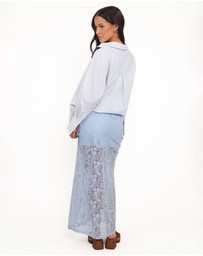 Petal & Pup - Brittany Lace Maxi Skirt - Blue
