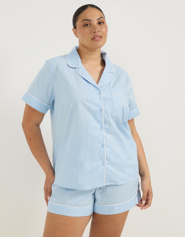 Atmos&Here Curvy - Riley Stripe Cotton PJ Set