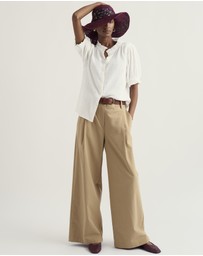 Seasalt - Seasalt Cornwall White Shore Path Frilled Shirt in GOTS Organic Cotton