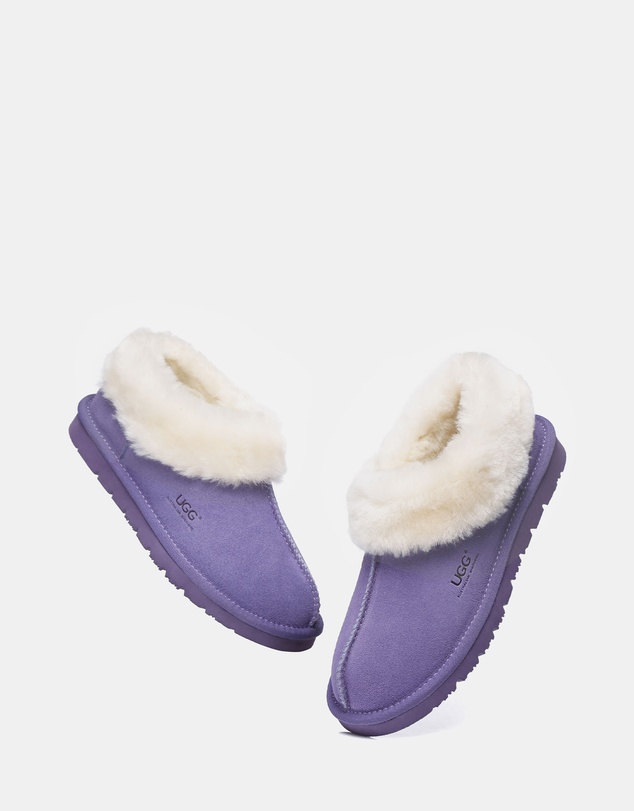 EVERAU - Australian Shepherd Ugg Homey Slipper Cow Leather Upper House Shoes
