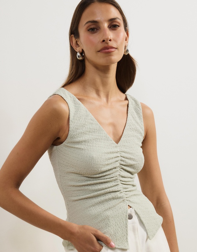 Atmos&Here - Alba Textured Ruched Top