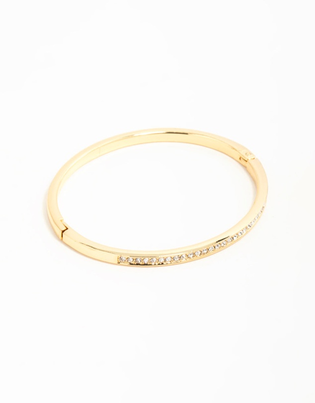 Lovisa - Gold Diamante Hinged Bangle