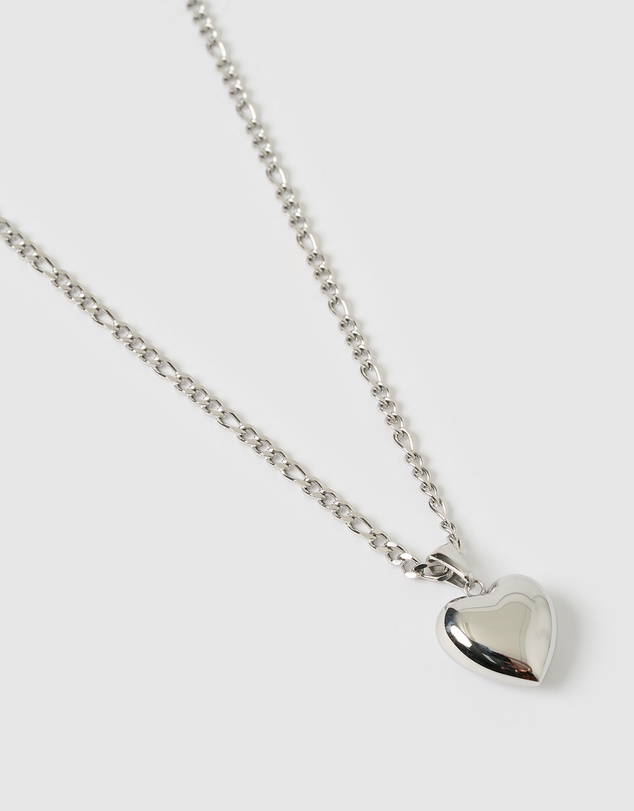 Arms Of Eve - Rose Heart Necklace - Silver