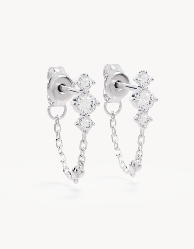 By Charlotte - In the Stars Chain Huggie Earrings