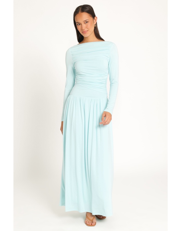 Petal & Pup - Shirley Long Sleeve Maxi Dress - Ice Blue