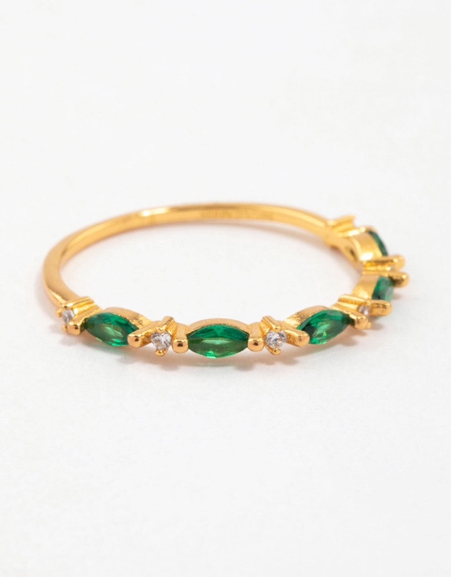 Lovisa - Gold Plated Sterling Silver Marquise Round Cubic Zirconia Ring