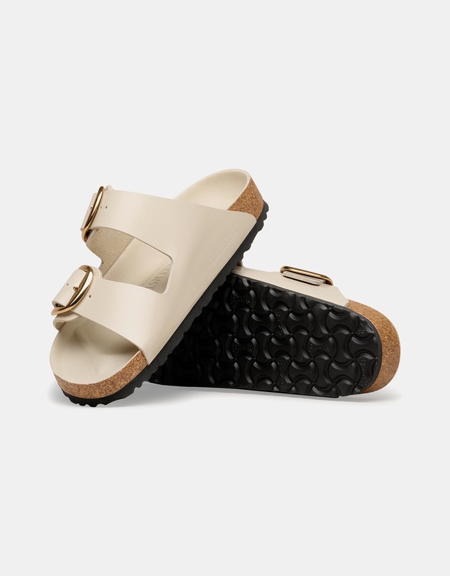 Birkenstock - Arizona Big Buckle Natural Leather Patent Regular - Women's