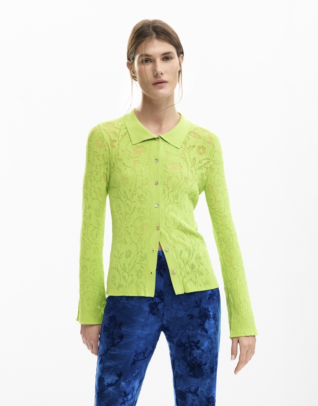 Desigual - T-shirt with embroidered flowers