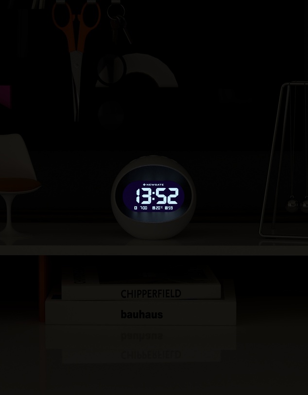 Newgate - Newgate Centre Of The Earth Lcd Alarm Clock White
