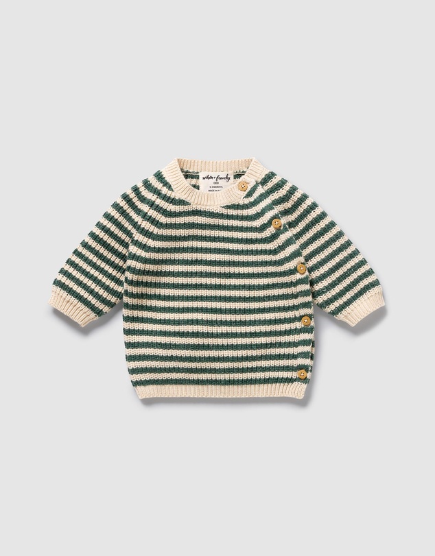 Wilson & Frenchy - Organic Knitted Stripe Kimono Cardigan - Babies