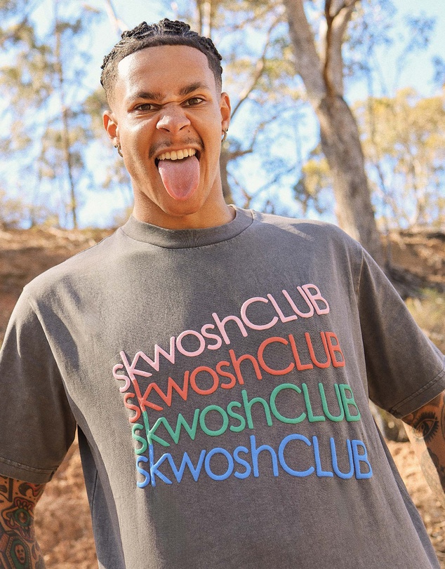 Skwosh - Quatro Regular Tee In Carbon