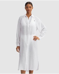 Polo Ralph Lauren - Cotton & Linen Shirt Dress Beach Cover Up