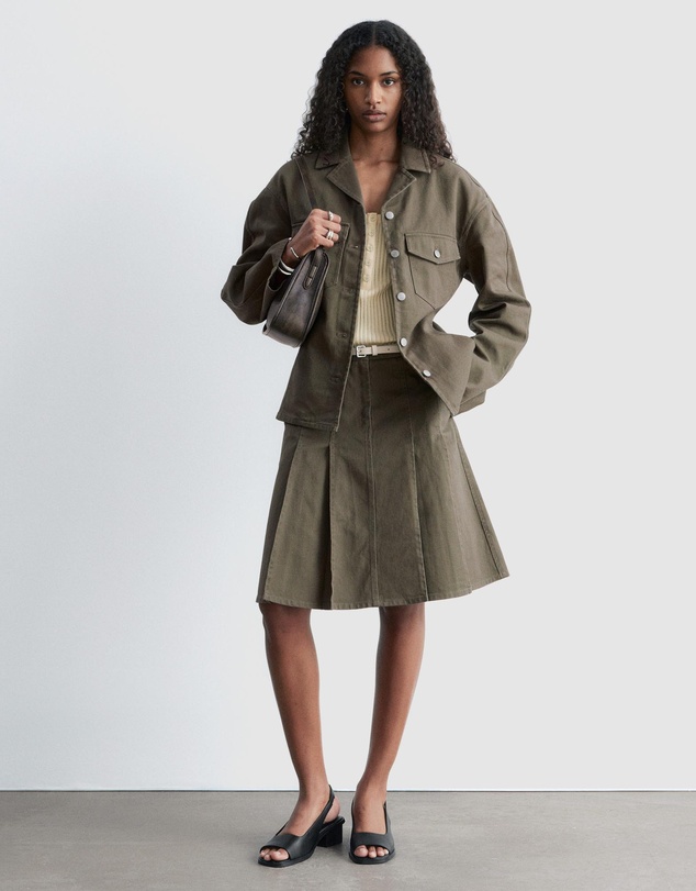 & Other Stories - Pleated Cotton Midi Skirt