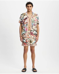 Camilla - Elastic Waist Mid Length Boardshorts