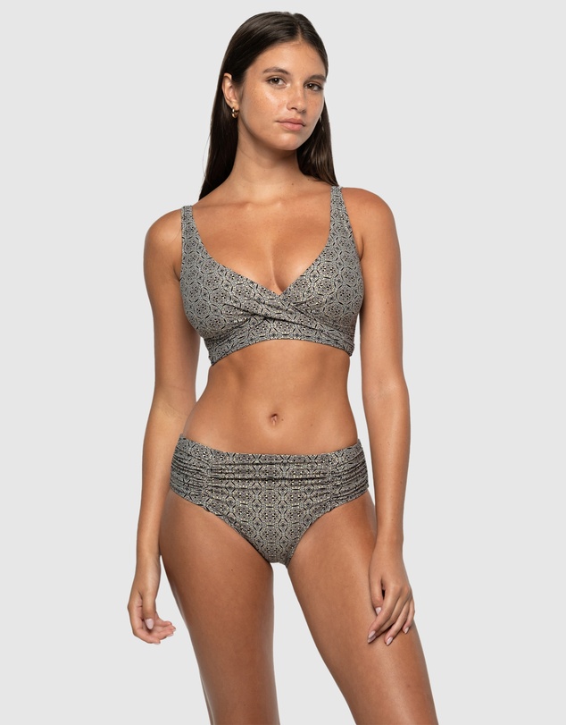 Nip Tuck Swim - Tintilating Tile Brigitte Ruched Bikini Pant