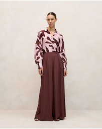 Trenery - Wakame Linen Silk Resort Shirt in Light Pink