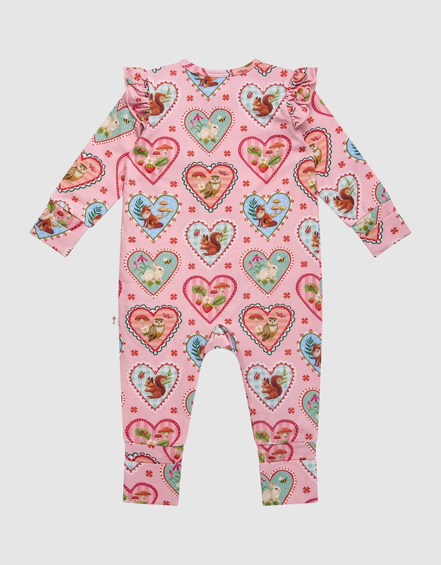 Fleur Harris - 'Woodland Love' Precious Frill Coverall in Sweet Peach