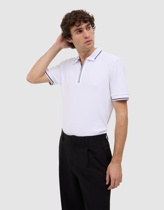 Politix - Morgan Textured Zip-up Polo