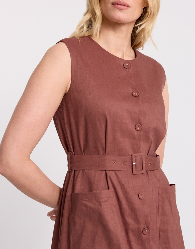 David Lawrence - Sandie Stretch Linen Dress