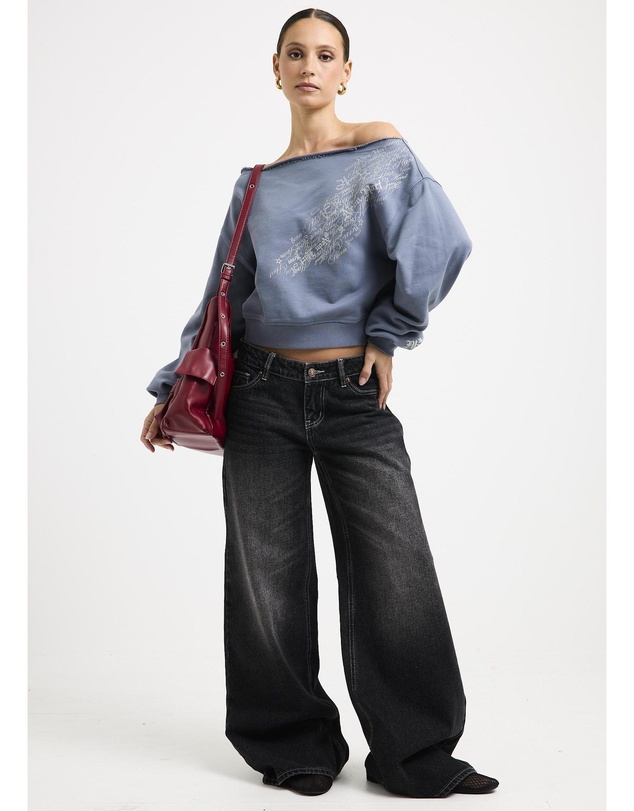 Neon Hart - Cindy Low Wide Denim Jeans