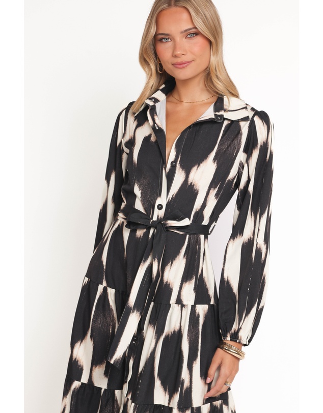 Petal & Pup - Lincoln Long Sleeve Maxi Dress - Black Print