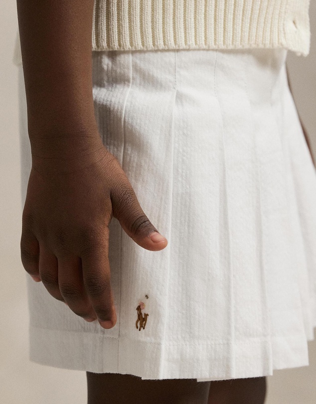 Polo Ralph Lauren - Pleated Cotton Seersucker Wrap Skort - ICONIC EXCLUSIVE (2YRS-6.5YRS)