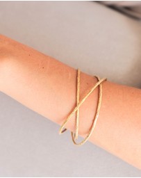 Elli Jewelry - Bangle Trio 925 Sterling Silver Gold-Plated