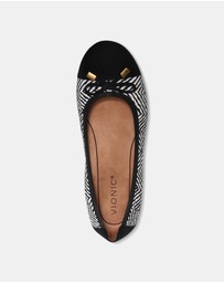 Vionic - Minna Ballet Flat - Black/White