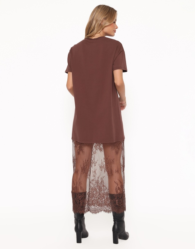 Petal & Pup - Kella Short Sleeve Lace Maxi Dress - Brown