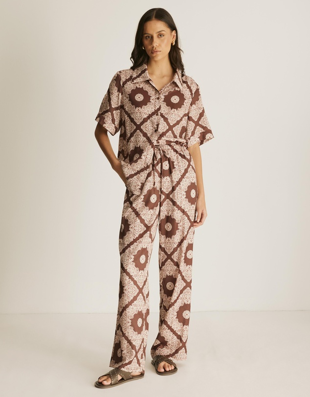 Atmos&Here - Chantilly Printed Satin Pants
