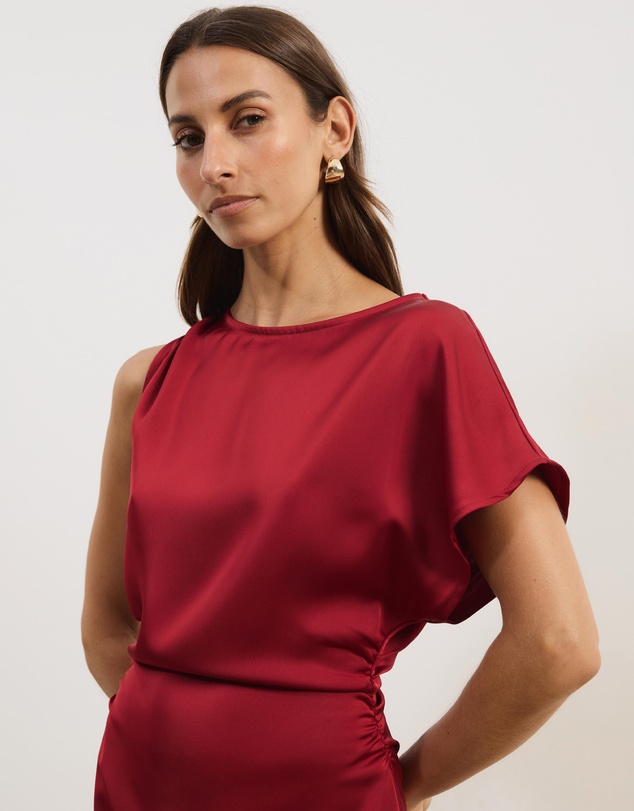 Atmos&Here - Alix Satin Tuck Mini Dress
