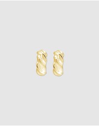 Ichu - Curved Mini Hoops Gold