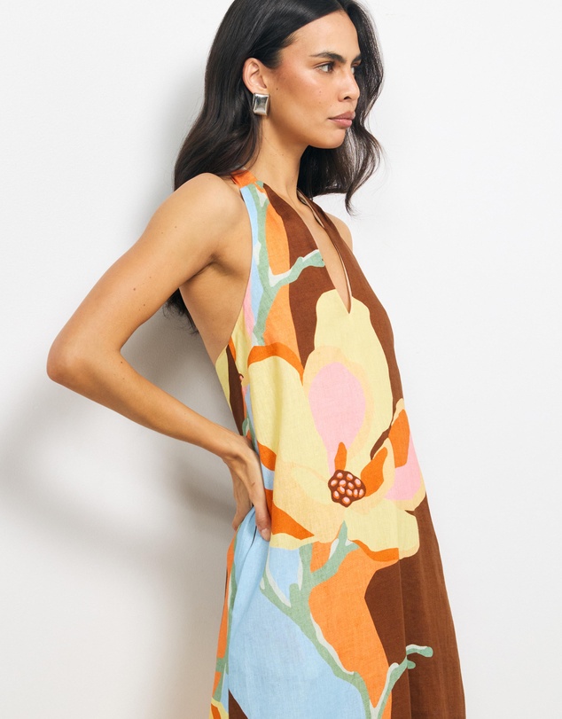 AERE - Freya Linen Halter Maxi Dress