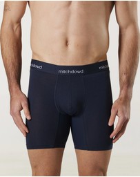 Mitch Dowd - Mens Stretch Cotton Comfort Long Leg Trunks 3 Pack - Navy