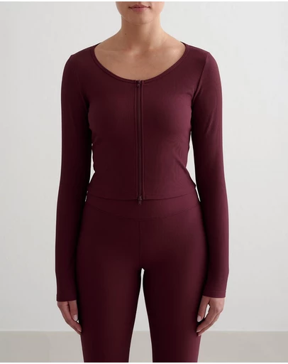 Aim'n - Ribbed Performance Zip Cardigan