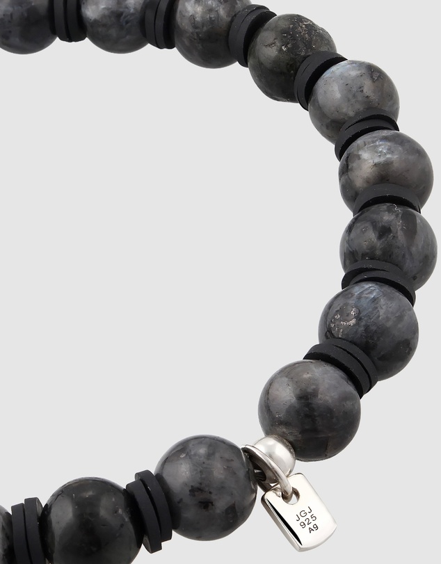 Kuzzoi - ICONIC EXCLUSIVE - Lavakite and Lava Bead Bracelet with Sterling Silver Elements