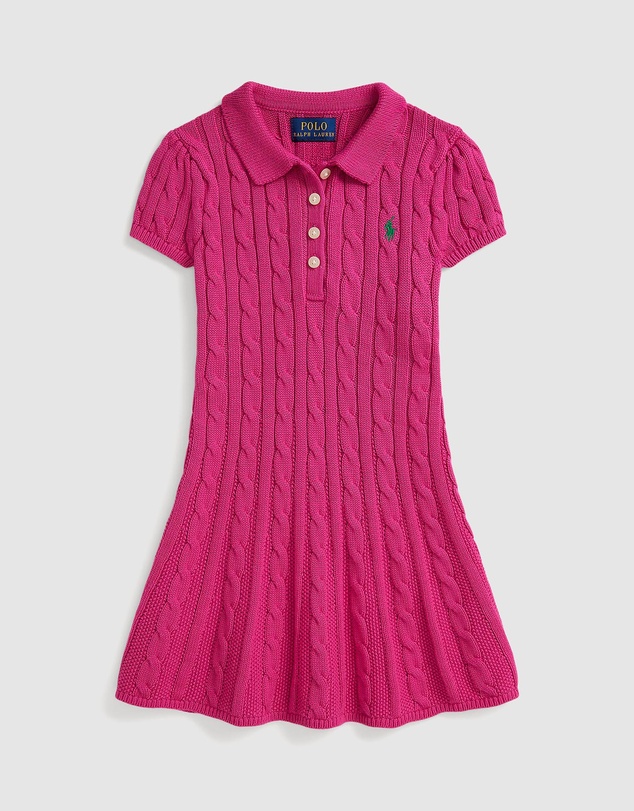 Polo Ralph Lauren - Cable-Knit Cotton Polo Sweater Dress - Kids