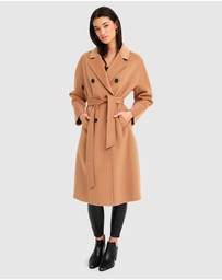 Belle & Bloom - Boss Girl Double-Breasted Lined Wool Coat