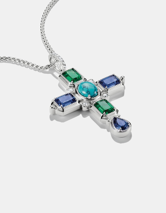 THOMAS SABO - THOMAS SABO Cross pendant with multicoloured stones