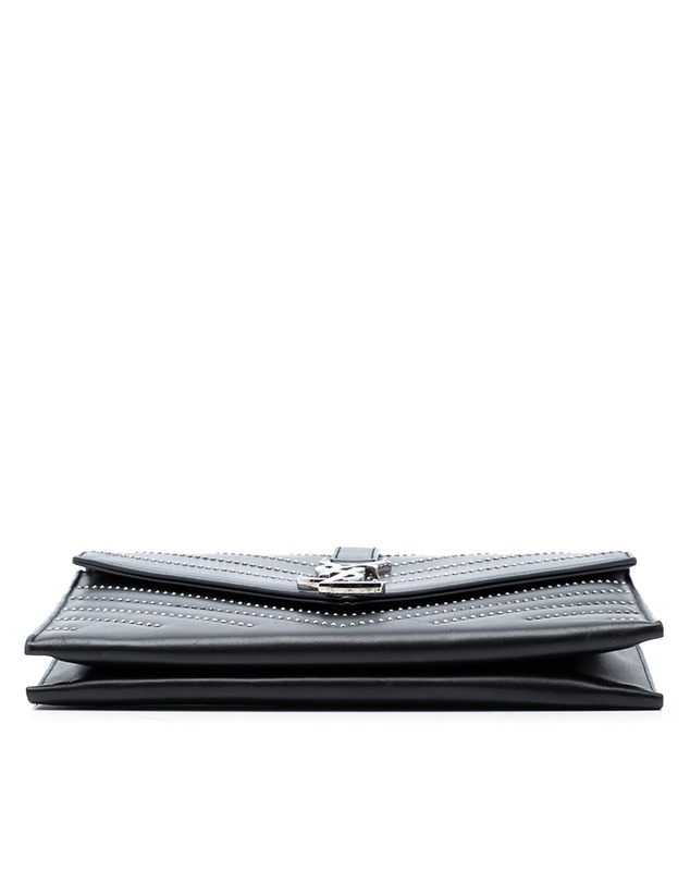 Pre-Loved by Azura Reborn - Pre-Loved Studded Chevron Calfskin Monogram Envelope Chain Flap