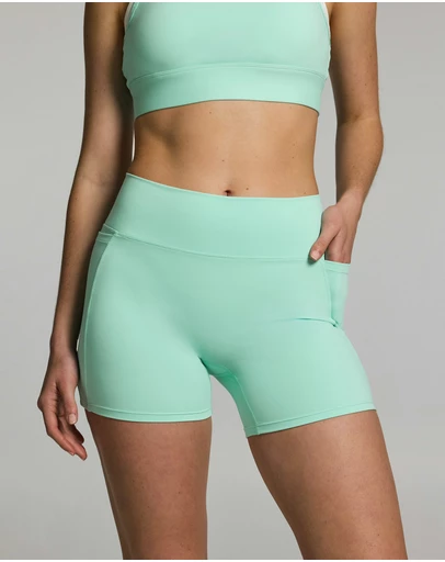 Rockwear - No Front Seam Pocket Mid Thigh Bike Shorts