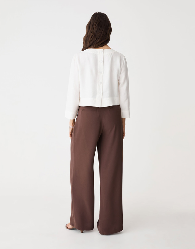 Forcast - Emma Button Back Linen Top