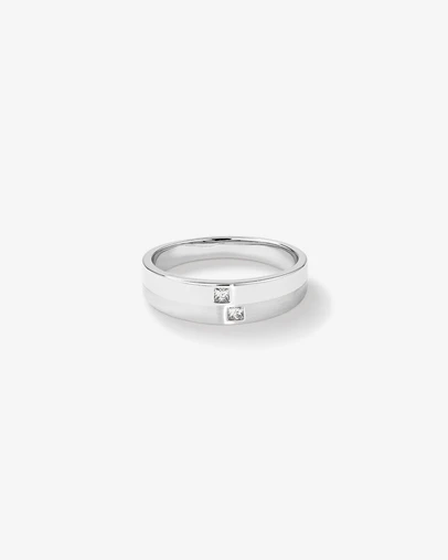 Michael Hill - Men's Ring with Diamonds in 10kt White Gold